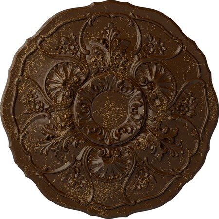 Ekena Millwork Cornelia Ceiling Medallion (Fits Canopies up to 4"), 22 1/2"OD x 1 1/2"P, Root Beer Crackle CM22CNRBC